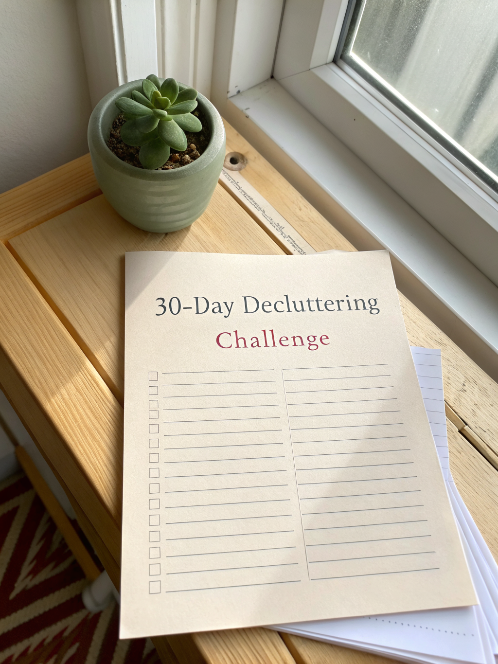 30-Day Decluttering Challenge Checklist Mockup